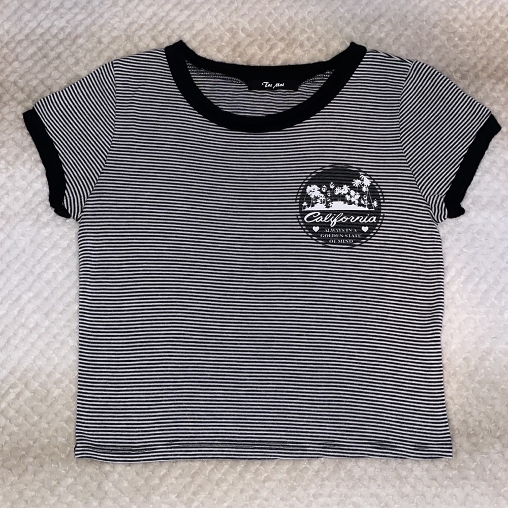 B&W Striped Crop Top